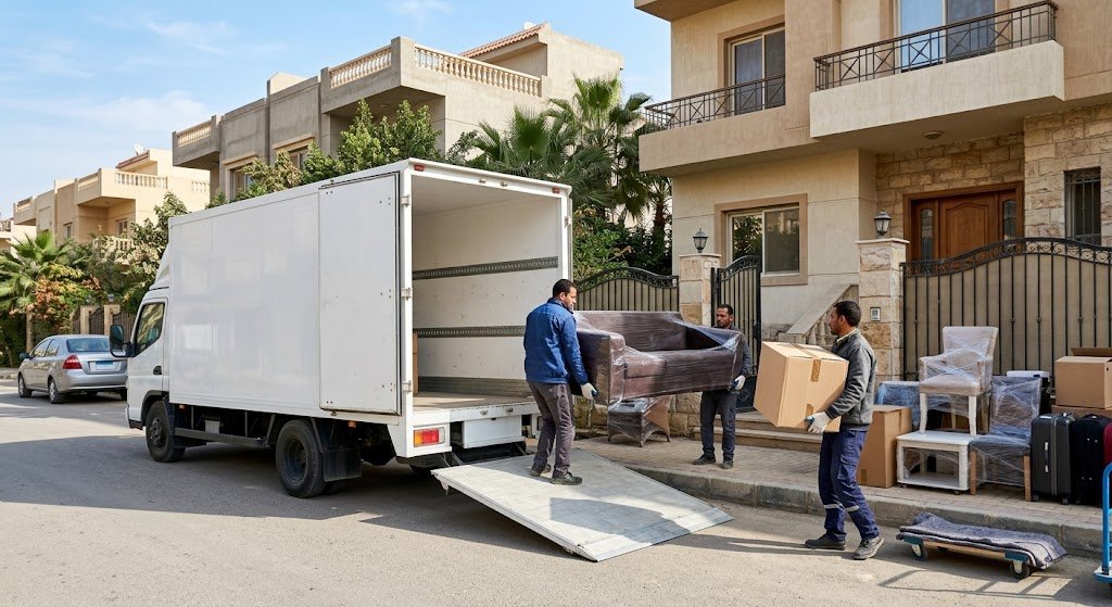 تغليف وتحميل الأثاث بأمان تام باستخدام أحدث المعدات وشاحنات النقل المغلقة في حي بني مالك بجدة لضمان سلامة المنقولات