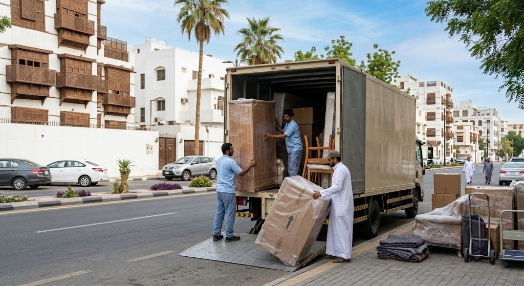 سيارات مجهزة وعمالة متخصصة ضمن خدمات نقل عفش حي الخالدية بجدة