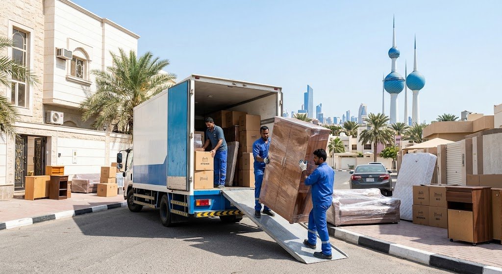 فريق متخصص يقوم بفك وتغليف ونقل العفش بأمان واحترافية ضمن خدمات نقل عفش حي الرحاب بجدة